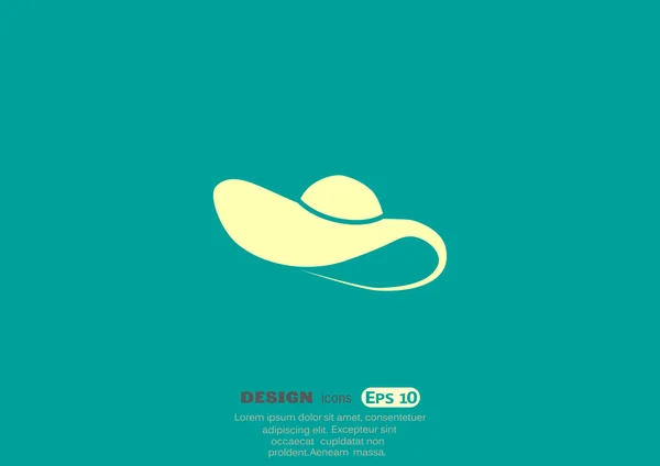 Sombrero femenino, icono web. diseño vectorial — Vector de stock