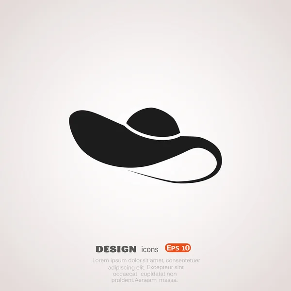 Sombrero femenino, icono web . — Vector de stock