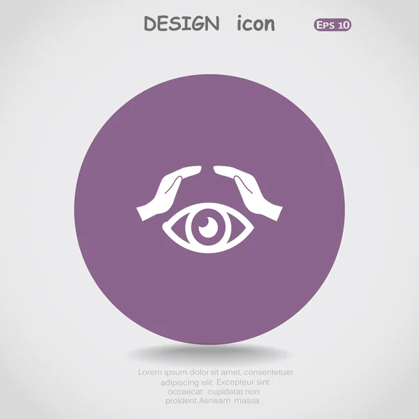 Oko v ruce ikony — Stockový vektor