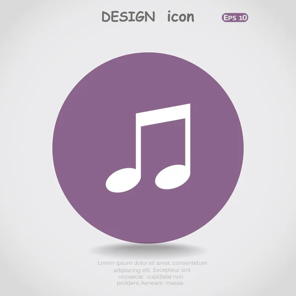 Música nota icono web — Vector de stock