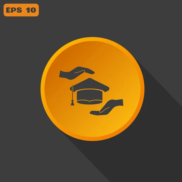 Sombrero de graduación del estudiante — Vector de stock