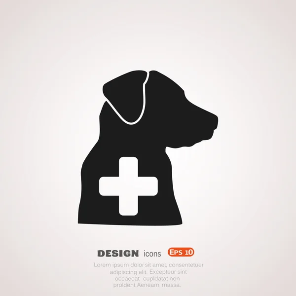 Σκύλος και ένας σταυρός σήμα — Διανυσματικό Αρχείο