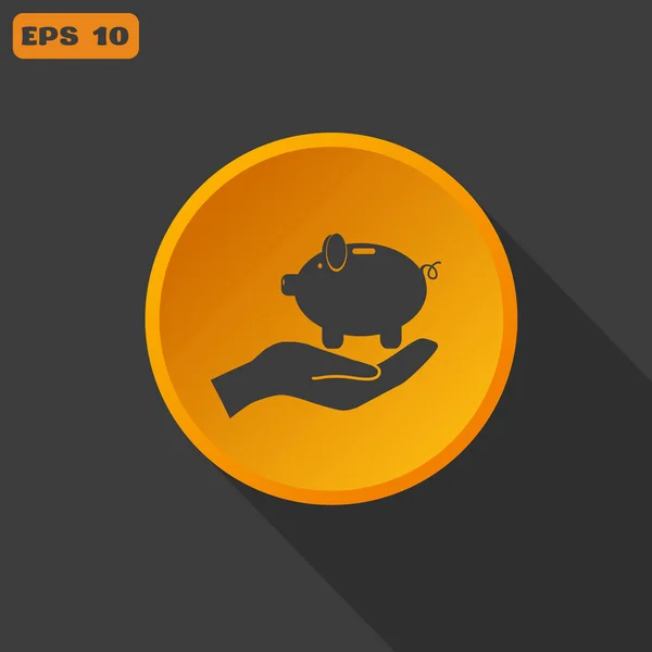 Piggybank icono web — Vector de stock