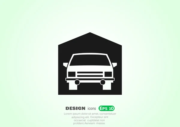 Coche Garaje, icono web . — Vector de stock