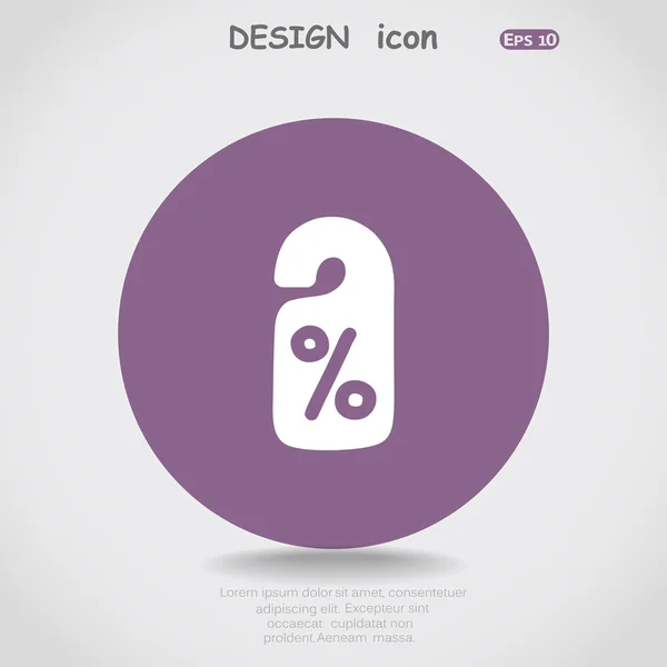 Percent discount sign, web icon. — Stock Vector