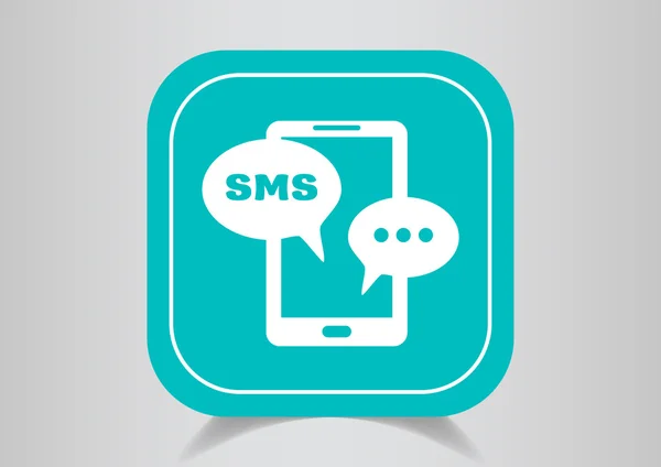 Sms en el icono web del teléfono móvil — Vector de stock