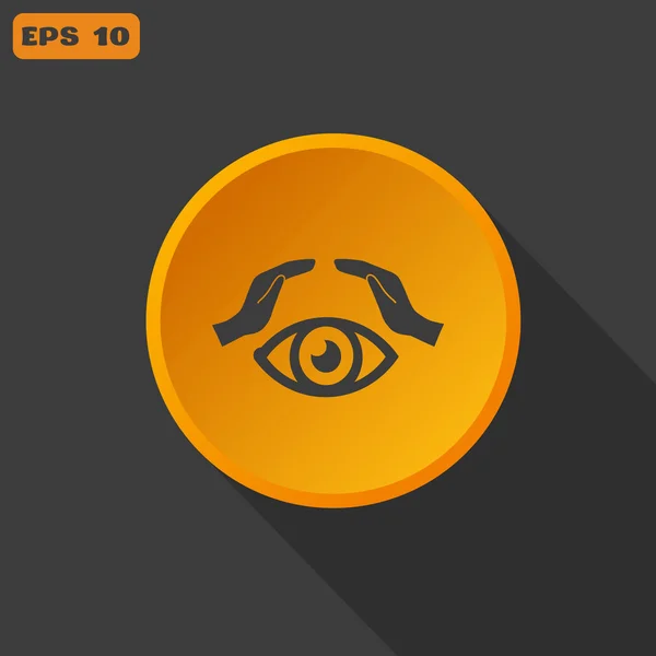 Ojo en las manos icono — Vector de stock