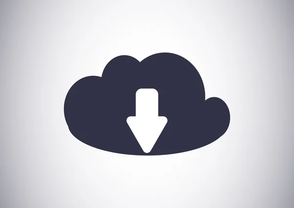 Cloud-Datei lädt Web-Symbol herunter — Stockvektor