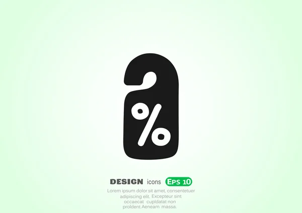 Pourcentage de réduction signe, icône web . — Image vectorielle