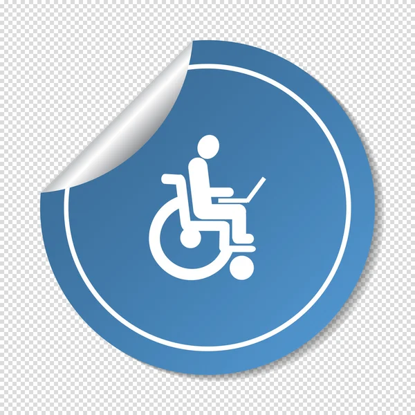 Mensen met een handicap, web pictogram. — Stockvector