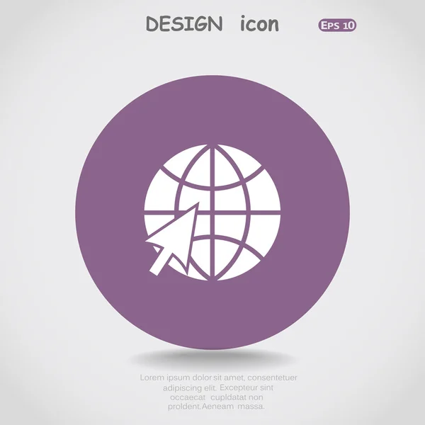 Icono web de tierra — Vector de stock