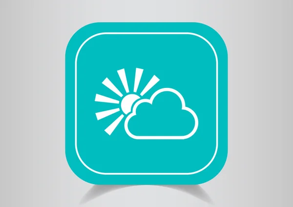 Sun behind the cloud web icon — Stock Vector