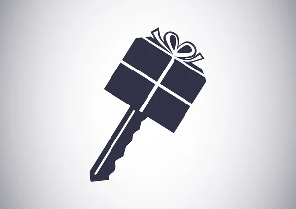 Icono clave de regalo — Vector de stock