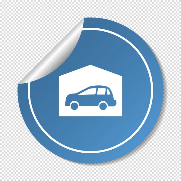 Garaged car, web icon. — Stock Vector