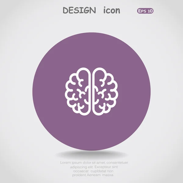 Il cervello umano, icona web — Vettoriale Stock