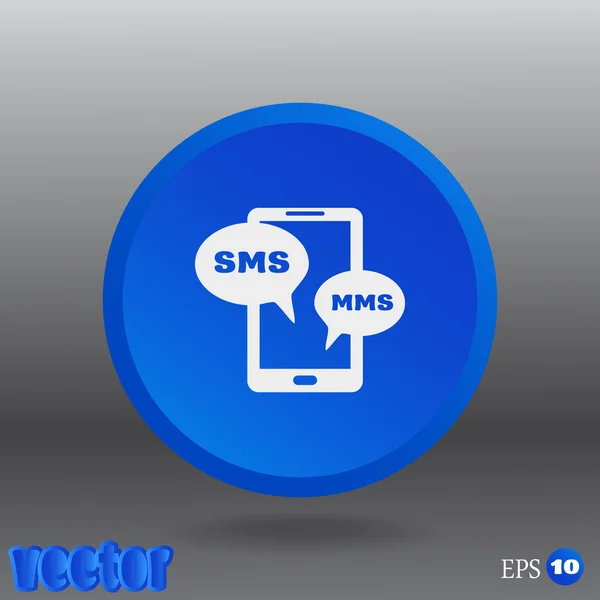 SMS op de mobiele telefoon web pictogram — Stockvector