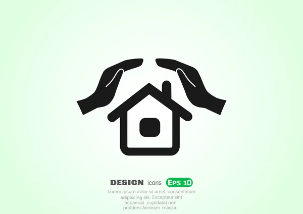 House in hands icon — Stock Vector