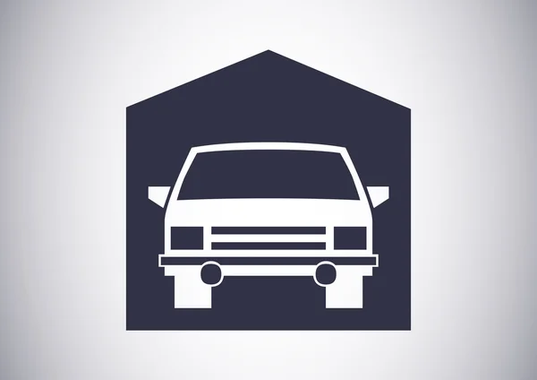 Auto in garage, icona web . — Vettoriale Stock
