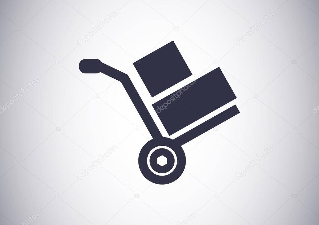 Wheelbarrow for transportation of cargo web icon