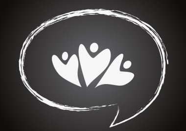 bir kara tahta üzerinde simge iletişim