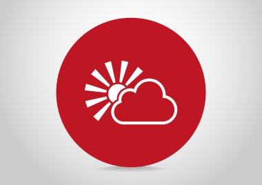 Güneş bulut web simgesi arkasında