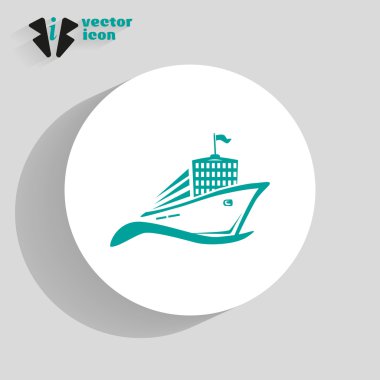 Gemi simgesi gri arka plan üzerinde