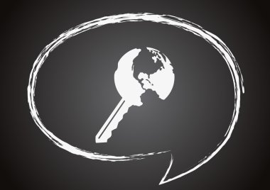 bir kara tahta üzerinde simge anahtar