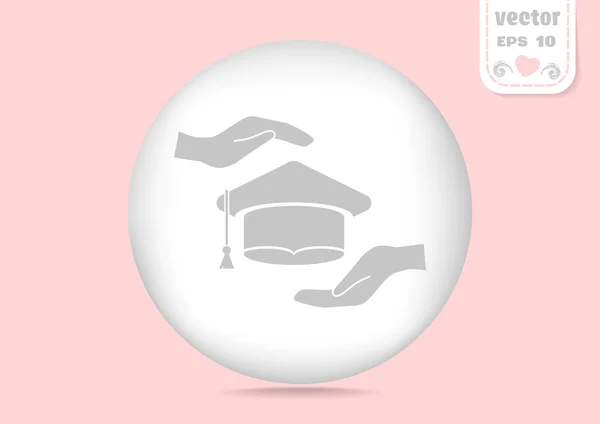 Sombrero de graduación del estudiante — Vector de stock