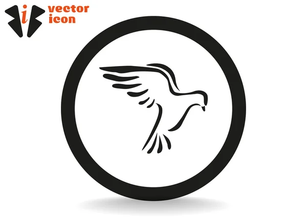 Paloma icono sobre fondo blanco — Vector de stock