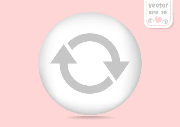 Flechas de rotación en un icono web círculo — Vector de stock