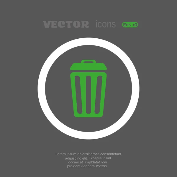 Иконка мусорного бака . — стоковый вектор