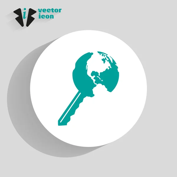 Icono de llave Globe — Vector de stock