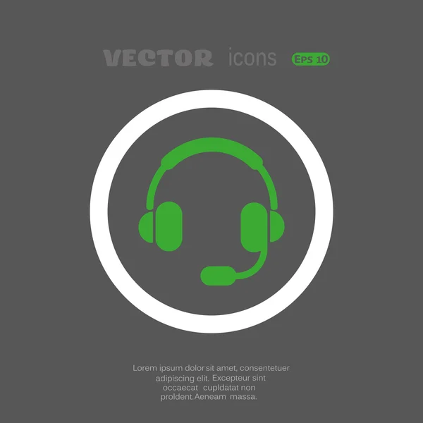 Earphones on  gray background — Stock Vector