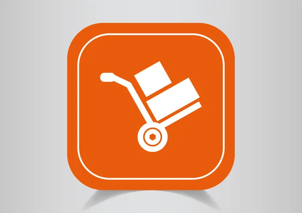 Symbol Transport auf orangefarbenem Knopf — Stockvektor