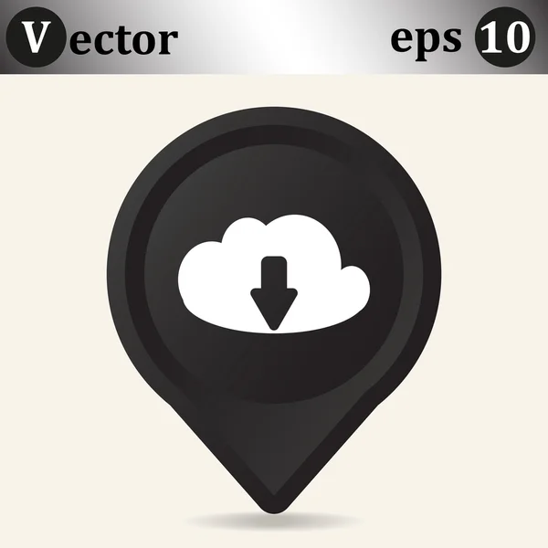 Cloud file downloads web icon — Stock Vector