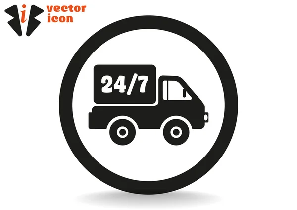 Levering vrachtwagen pictogram in cirkel — Stockvector