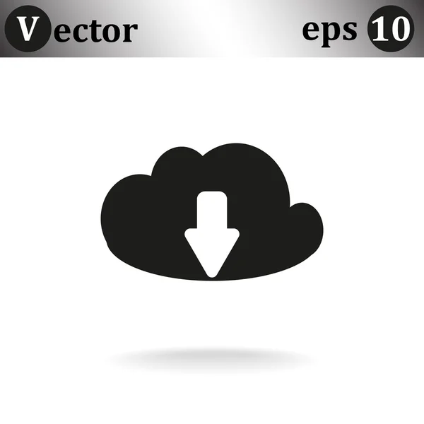 Webové ikony stahování souborů mrak — Stockový vektor