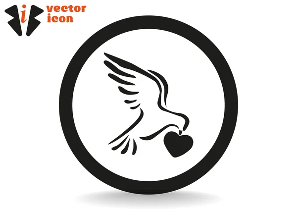 Paloma icono sobre fondo blanco — Vector de stock