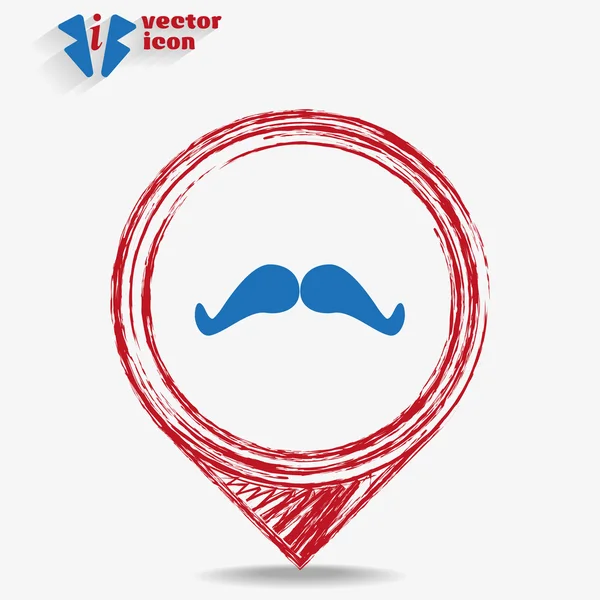 Icono web de bigote retro — Vector de stock