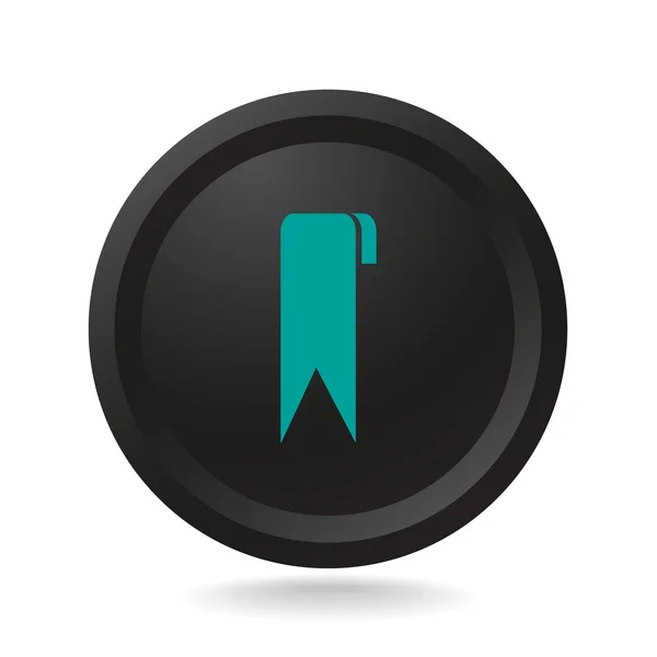 Icon bookmark on black button — Stock Vector