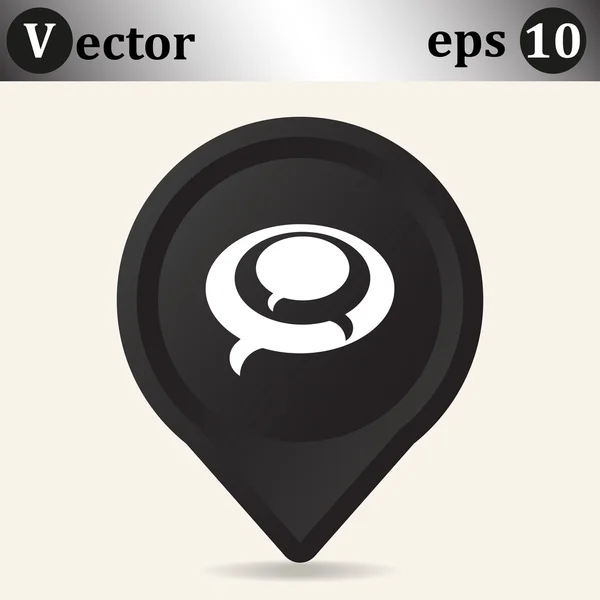 Ikona chat na černý ukazatel — Stockový vektor