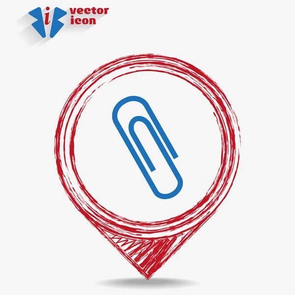 Icon on a red pointer — Stock Vector