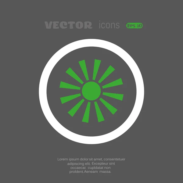 Icon sun on dark gray background — Stock Vector