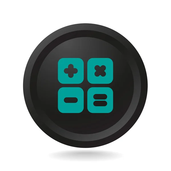 Ikonen kalkylator den svarta knappen — Stock vektor