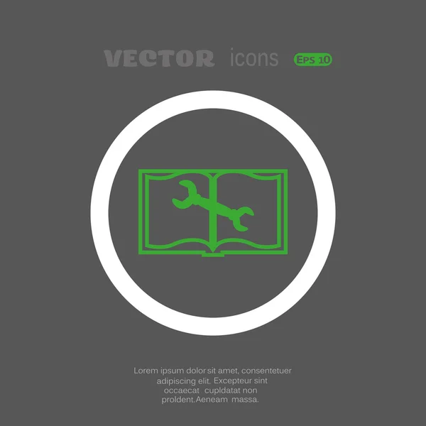 Libro icono web — Vector de stock