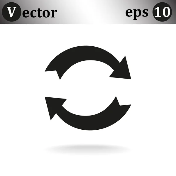 Setas de rotação em um ícone web círculo — Vetor de Stock