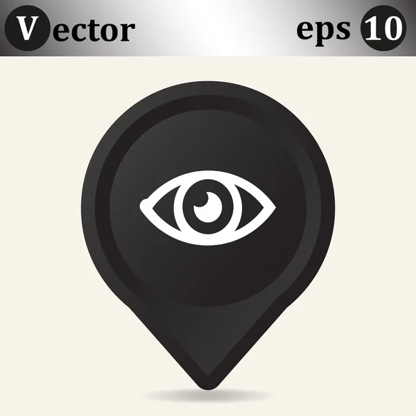 Ojo icono botón — Vector de stock