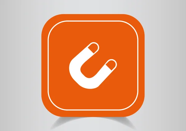 Icon on orange button — Stock Vector