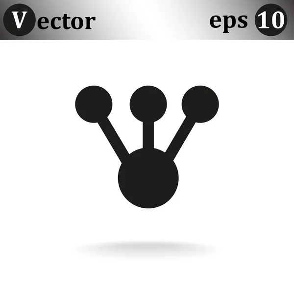 Conexión entre puntos icono — Vector de stock