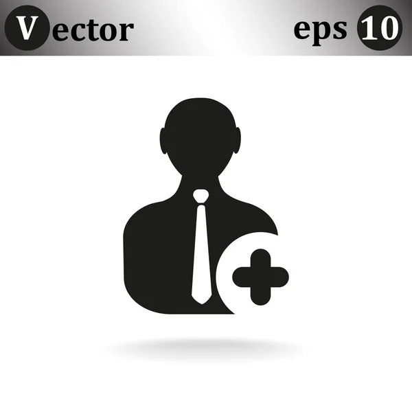 Icono de añadir contacto amigo — Vector de stock
